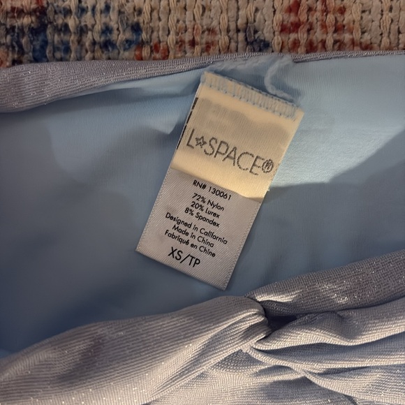 L*Space Shimmer Nancy Lee Bitsy Cut Bikini Bottoms in Sky Blue SZ XS NWOT - Picture 4 of 5